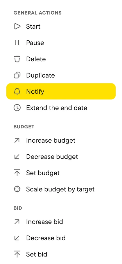 General actions